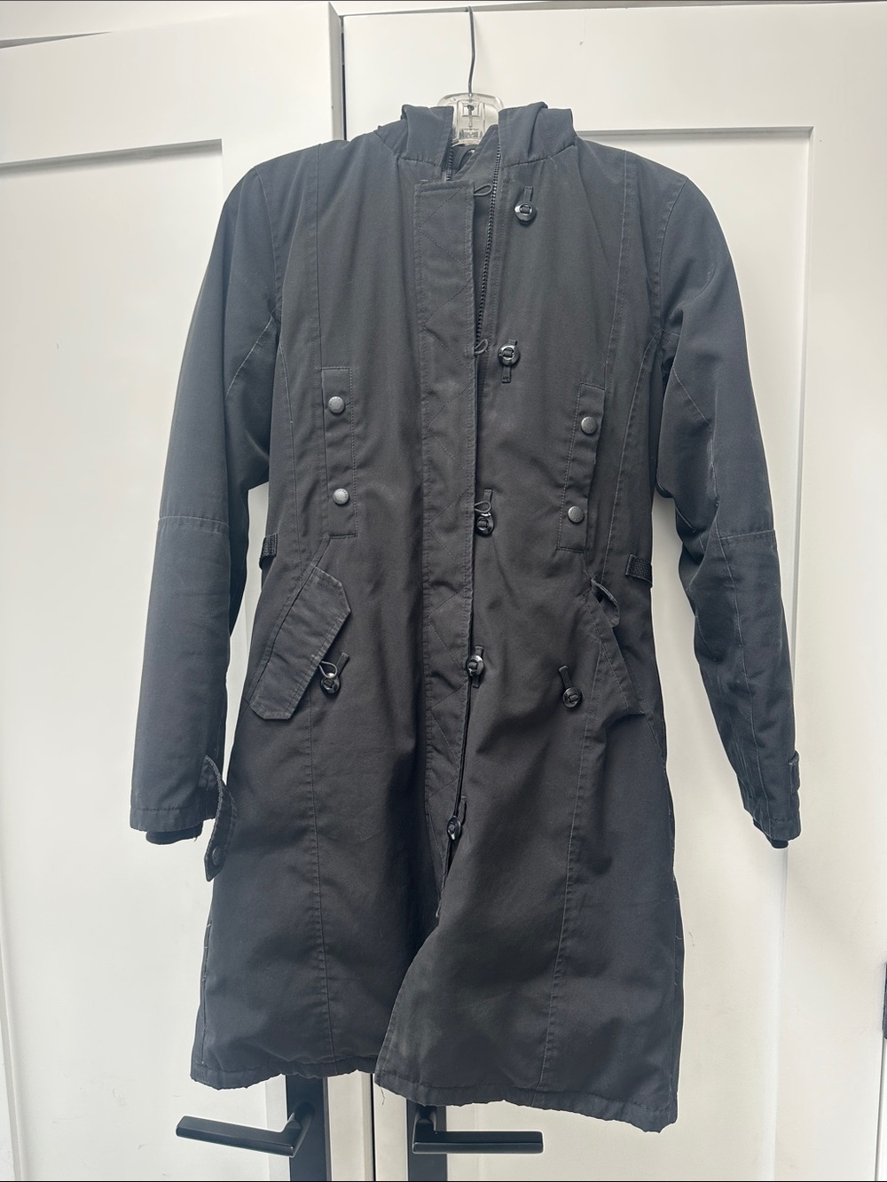 Canada Goose Black Hooded Trench Coat